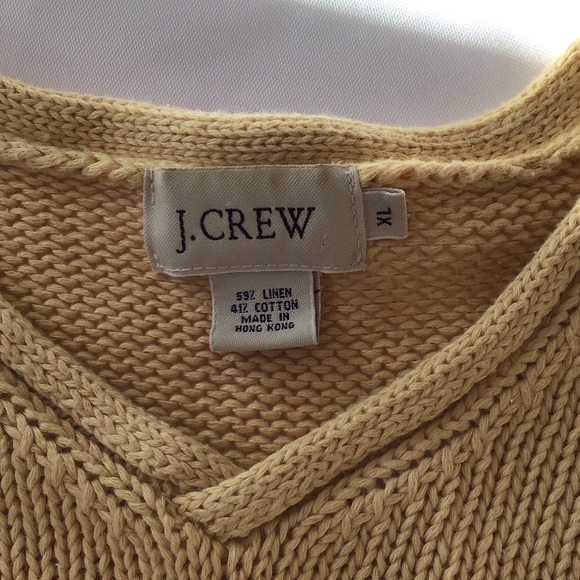 J Crew Tan/Pale Yellow Sleeveless Women’s Sweater - Picture 2 of 4